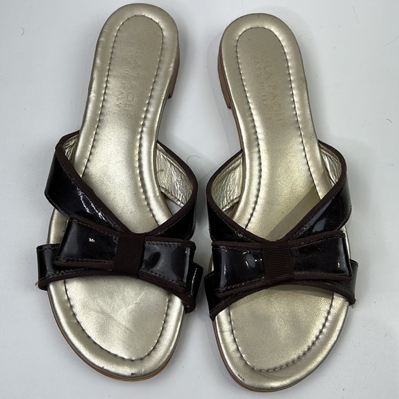 Mila Paoli Brown Patent Sandals with Bow size 7 ½ - Picture 2 of 9